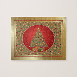Goldener Weihnachtsbaum Puzzle