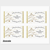 Goldener Weihnachtsbaum Rechteckiger Aufkleber (Blatt)