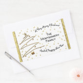 Goldener Weihnachtsbaum Rechteckiger Aufkleber (Umschlag)