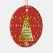 Goldener Weihnachtsbaum - Rote Landschaft Keramik Ornament (Rechts)