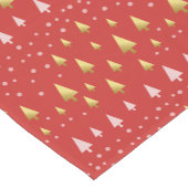 Goldener Weihnachtsbaum - Rote Landschaft Kurzer Tischläufer (Ecke)