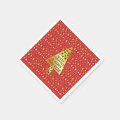 Goldener Weihnachtsbaum - Rote Landschaft Serviette (Ecke)