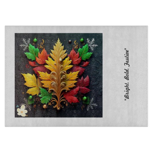 "Goldener Weihnachtsbaum" Schneidebrett (Vorderseite)