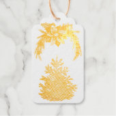 Goldener Weihnachtsbaum und Kranz Geschenkanhänger (Vorderseite)