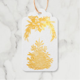 Goldener Weihnachtsbaum und Kranz Geschenkanhänger