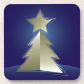 Goldener Weihnachtsbaum Untersetzer (Vorderseite)