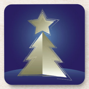 Goldener Weihnachtsbaum Untersetzer