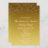 Goldener Weihnachtsfeiertag Glitzer Elegante Einla Einladung (Vorne/Hinten)