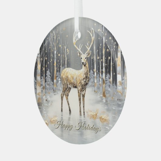 Goldener Weihnachtsfest Ornament Aus Glas (Vorderseite links)