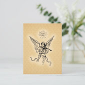 Goldener Weihnachtsgel Feiertagspostkarte (Stehend Vorderseite)