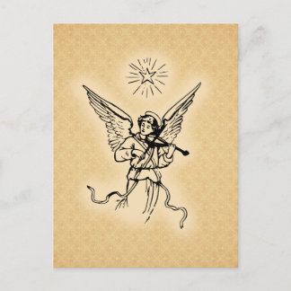 Goldener Weihnachtsgel Feiertagspostkarte