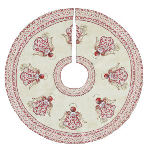 Goldener Weihnachtsgel von Song Red Filigree Polyester Weihnachtsbaumdecke