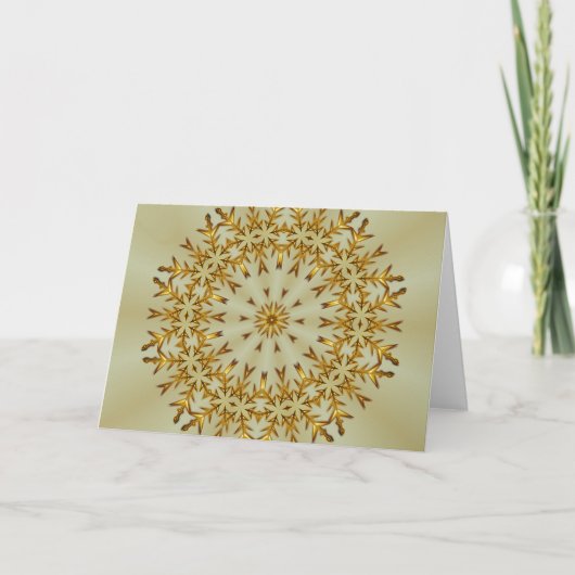 Goldener Weihnachtskranz Feiertagskarte (Vorderseite)