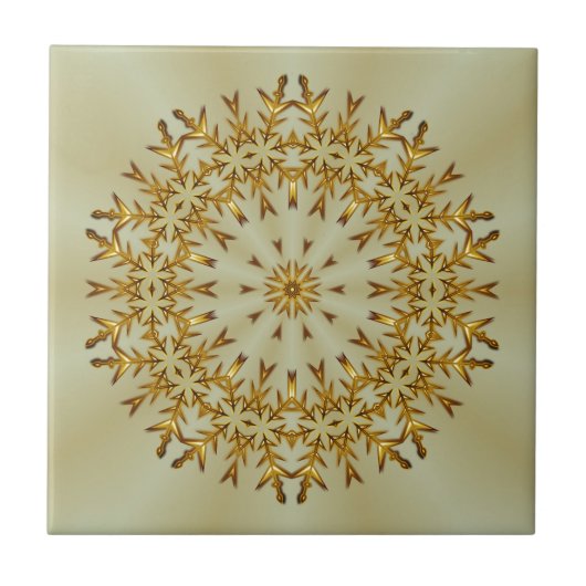 Goldener Weihnachtskranz Fliese (Vorderseite)