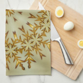Goldener Weihnachtskranz Küchentuch (Viertel Falte)