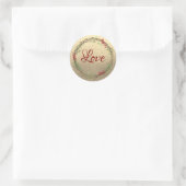 Goldener Weihnachtskranz Liebe Runder Aufkleber (Tasche)