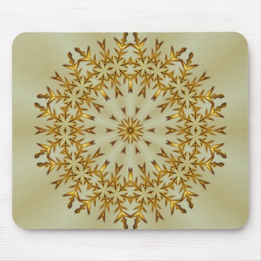 Goldener Weihnachtskranz Mousepad (Vorne)