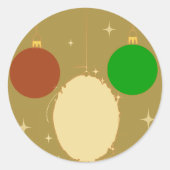 Goldener Weihnachtskugel-Aufkleber Runder Aufkleber (Vorderseite)