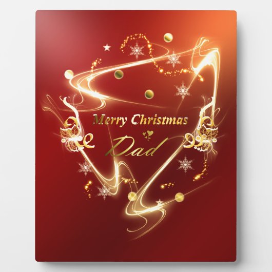 goldener Weihnachtspapa Fotoplatte (Vorderseite)