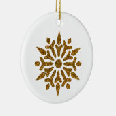 Goldener Weihnachtsschneeflockenstar Keramik Ornament (Rechts)