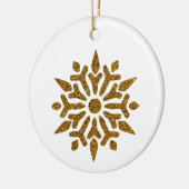 Goldener Weihnachtsschneeflockenstar Keramik Ornament (Links)