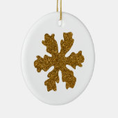 Goldener Weihnachtsschneeflockenstar Keramik Ornament (Rechts)