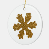 Goldener Weihnachtsschneeflockenstar Keramik Ornament (Links)
