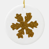 Goldener Weihnachtsschneeflockenstar Keramik Ornament (Hinten)