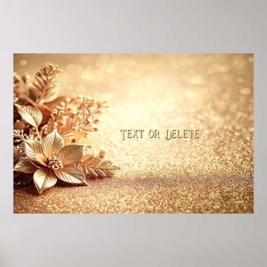 Goldener Weihnachtsstern Poster (Vorne)