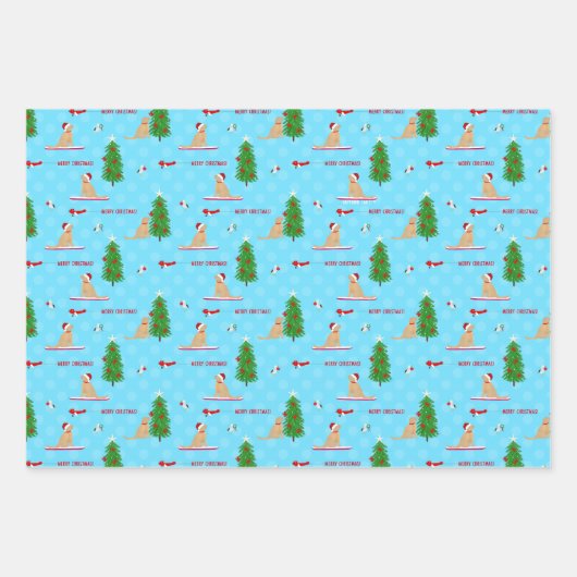 Goldener Weihnachtsstrand - Geschenk Wrap Set 3 Geschenkpapier Set (Vorderseite)