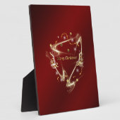 Goldener Weihnachtstext in Rot Fotoplatte (Seite)