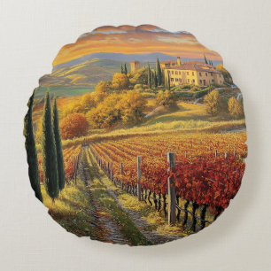 Goldener Weinbergpfad – Rund Kissen
