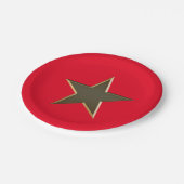 Goldener weißer patriotischer Stern am 4. Juli Pappteller (Schrägansicht)