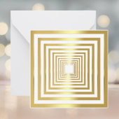 Goldener weißer Quadrat eleganter 3D-Effekt Mitteilungskarte