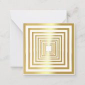 Goldener weißer Quadrat eleganter 3D-Effekt Mitteilungskarte (Vorderseite)