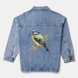 Goldener Weizen und Blaumeise Jeansjacke