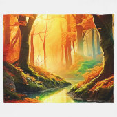 Goldener Whisper vom Herbst Fleecedecke (Vorderseite (Horizontal))