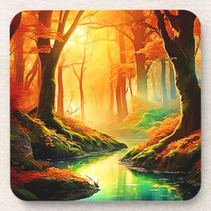 Goldener Whisper vom Herbst Getränkeuntersetzer