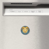 Goldener Widder-Zodiakschild Magnet (In Situ (Geschirrspüler))