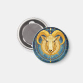 Goldener Widder-Zodiakschild Magnet (Vorderseite/Rückseite)