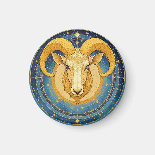 Goldener Widder-Zodiakschild Magnet (Vorne)