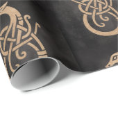 Goldener Wikinger-Schlangenknoten-Symbol Geschenkpapier (Rolleneckpunkt)