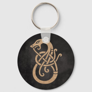 Goldener Wikinger-Schlangenknoten-Symbol Schlüsselanhänger