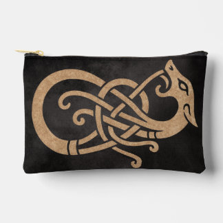 Goldener Wikinger-Schlangenknoten-Symbol Zubehörtasche