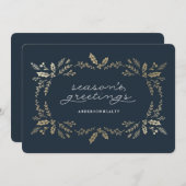 Goldener Winter Firmenurlaub Einladung (Vorne/Hinten)