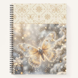 Goldener Winter Schmetterling Notizblock