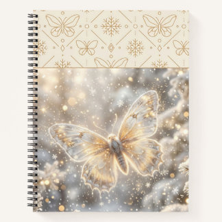 Goldener Winter Schmetterling Notizblock