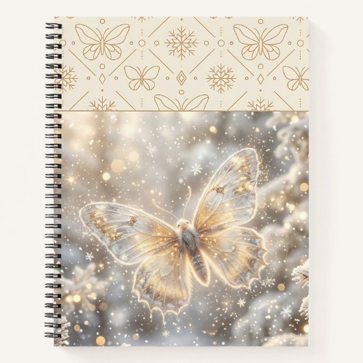Goldener Winter Schmetterling Notizblock (Vorderseite)