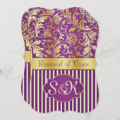 Goldener Wirbel auf lila Erneuerung der Einladung (Vorne/Hinten)