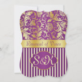 Goldener Wirbel auf lila Erneuerung der Einladung (Vorderseite)